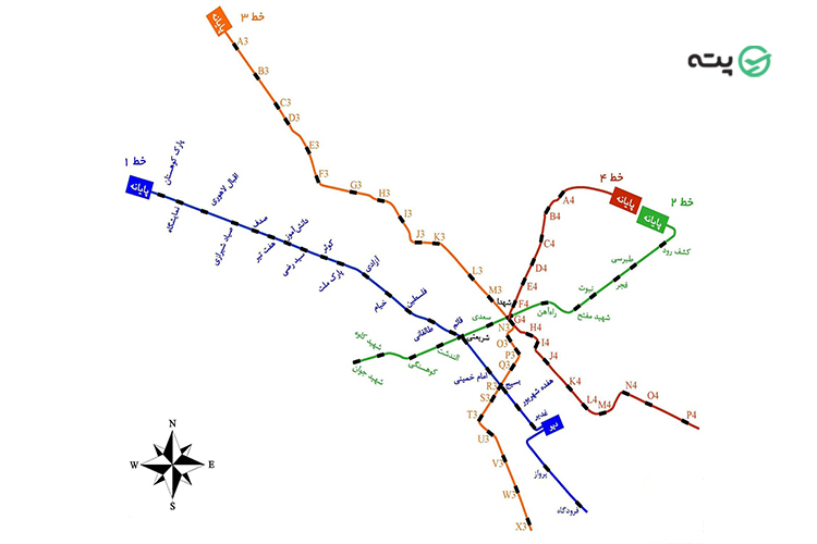 نقشه مترو مشهد